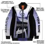 custom colorado rockies mesh effect blue black bomber jacket best selling
