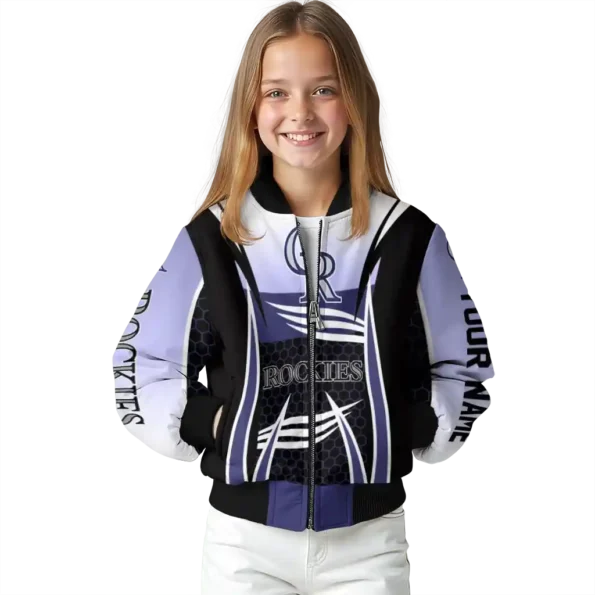 custom colorado rockies mesh effect blue black bomber jacket top rated