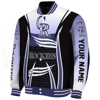 custom colorado rockies mesh effect blue black varsity jacket best selling