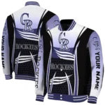 custom colorado rockies mesh effect blue black varsity jacket best selling