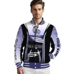 custom colorado rockies mesh effect blue black varsity jacket best selling
