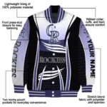 custom colorado rockies mesh effect blue black varsity jacket best selling