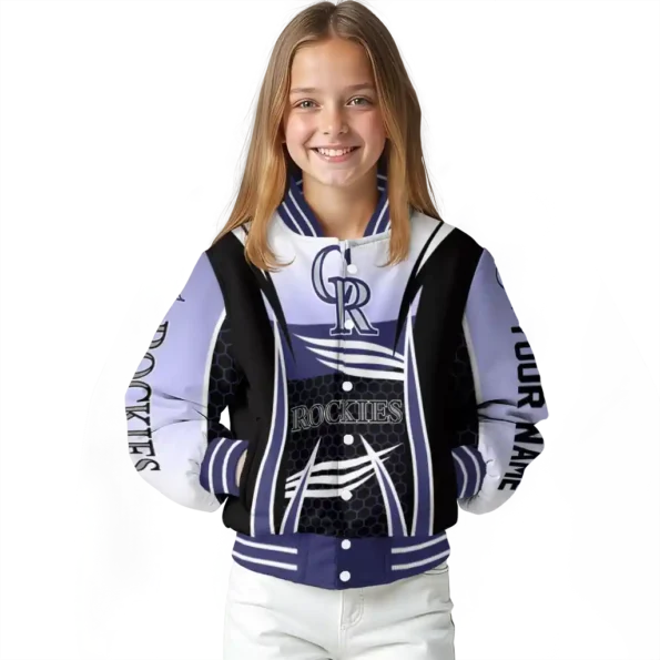 custom colorado rockies mesh effect blue black varsity jacket top rated