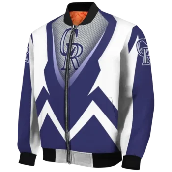 custom colorado rockies v stripes blue white bomber jacket best selling