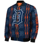 custom detroit tigers bolt stripe navy bomber jacket best selling
