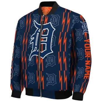 custom detroit tigers bolt stripe navy bomber jacket best selling