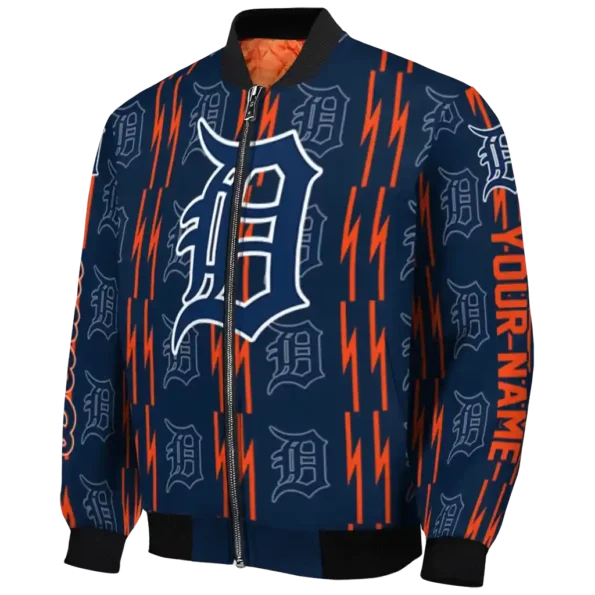 custom detroit tigers bolt stripe navy bomber jacket best selling
