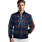 custom detroit tigers bolt stripe navy bomber jacket best selling