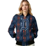 custom detroit tigers bolt stripe navy bomber jacket best selling