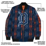 custom detroit tigers bolt stripe navy bomber jacket best selling