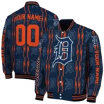 custom detroit tigers bolt stripe navy varsity jacket best selling