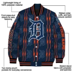 custom detroit tigers bolt stripe navy varsity jacket best selling