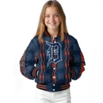 custom detroit tigers bolt stripe navy varsity jacket best selling