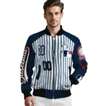 custom detroit tigers eagle baseball navy white bomber jacket best selling