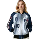 custom detroit tigers eagle baseball navy white bomber jacket best selling