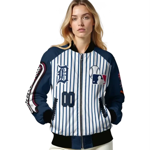 custom detroit tigers eagle baseball navy white bomber jacket latest model