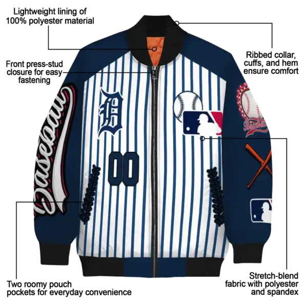 custom detroit tigers eagle baseball navy white bomber jacket new arrival