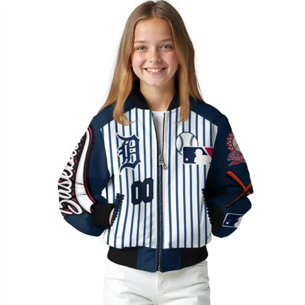 custom detroit tigers eagle baseball navy white bomber jacket top rated