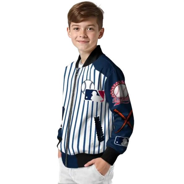 custom detroit tigers eagle baseball navy white bomber jacket trendy