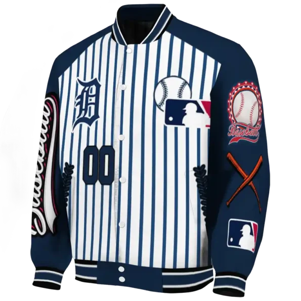 custom detroit tigers eagle baseball navy white varsity jacket best selling