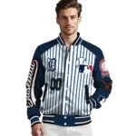 custom detroit tigers eagle baseball navy white varsity jacket best selling