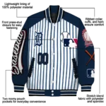 custom detroit tigers eagle baseball navy white varsity jacket best selling