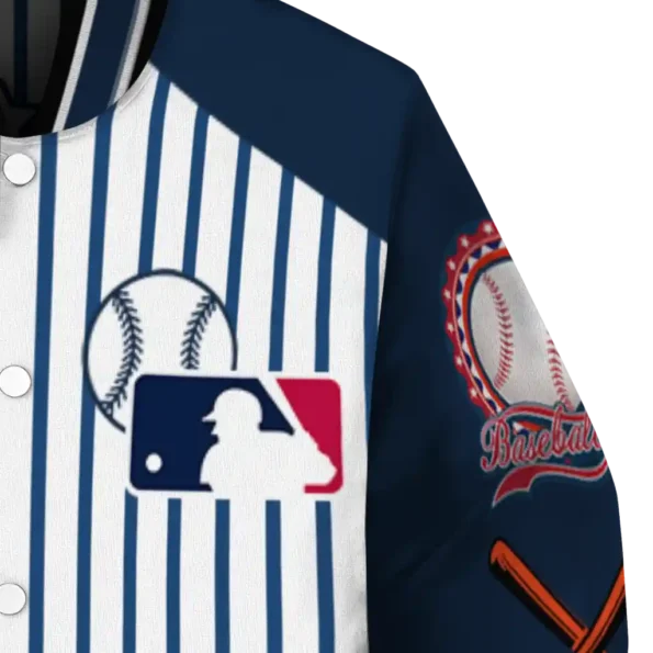 custom detroit tigers eagle baseball navy white varsity jacket premium grade