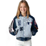 custom detroit tigers eagle baseball navy white varsity jacket best selling