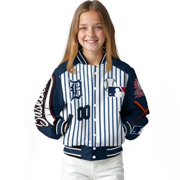 custom detroit tigers eagle baseball navy white varsity jacket top rated
