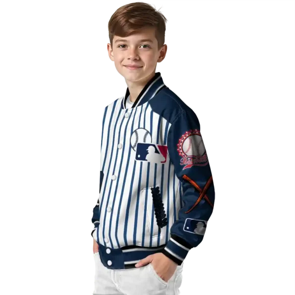 custom detroit tigers eagle baseball navy white varsity jacket trendy