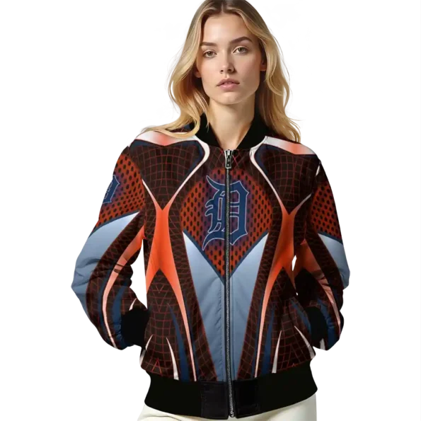 custom detroit tigers mesh chest red crocs black bomber jacket latest model