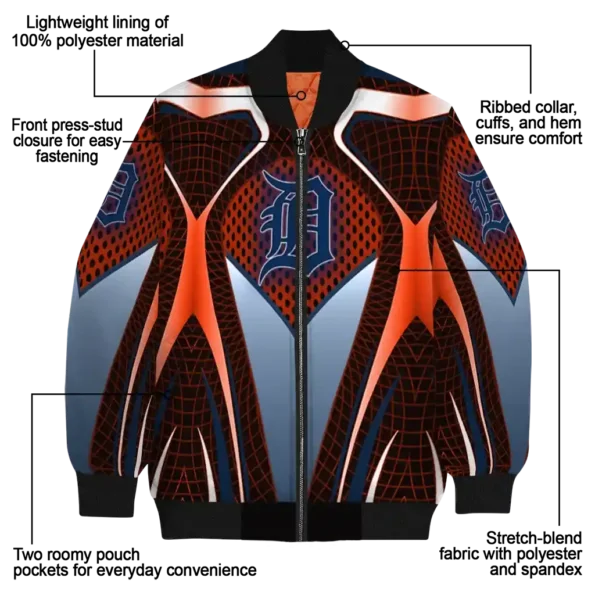 custom detroit tigers mesh chest red crocs black bomber jacket new arrival