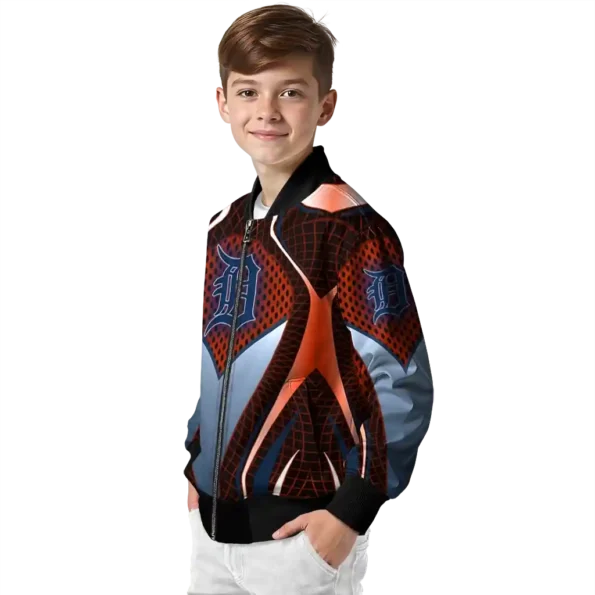 custom detroit tigers mesh chest red crocs black bomber jacket trendy