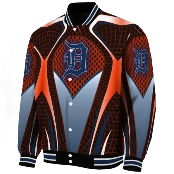 custom detroit tigers mesh chest red crocs black varsity jacket best selling