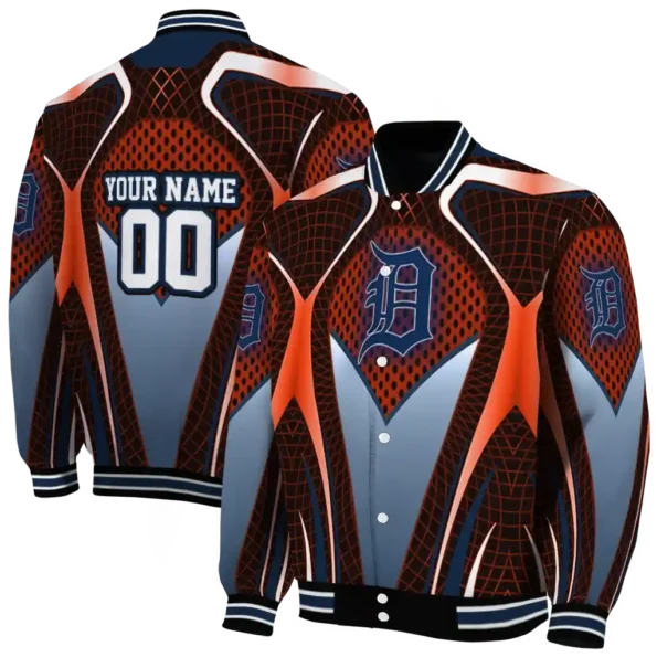custom detroit tigers mesh chest red crocs black varsity jacket fashion forward
