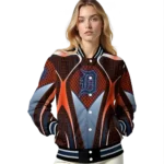 custom detroit tigers mesh chest red crocs black varsity jacket best selling