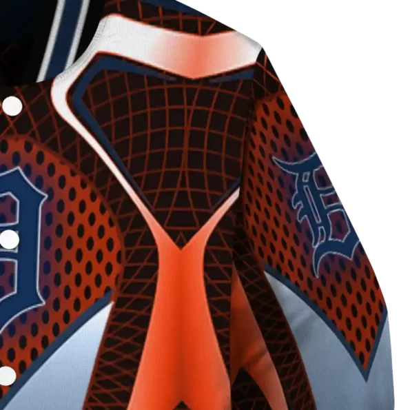 custom detroit tigers mesh chest red crocs black varsity jacket premium grade