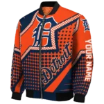 custom detroit tigers star burst navy bomber jacket best selling
