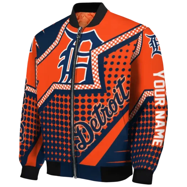 custom detroit tigers star burst navy bomber jacket best selling