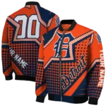custom detroit tigers star burst navy bomber jacket best selling