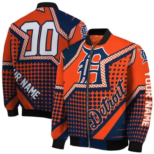 custom detroit tigers star burst navy bomber jacket fashion forward