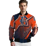 custom detroit tigers star burst navy bomber jacket best selling