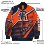 custom detroit tigers star burst navy bomber jacket best selling