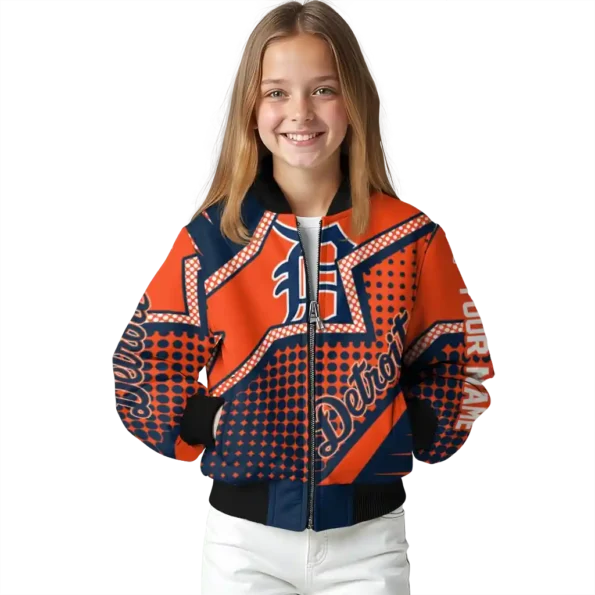 custom detroit tigers star burst navy bomber jacket top rated