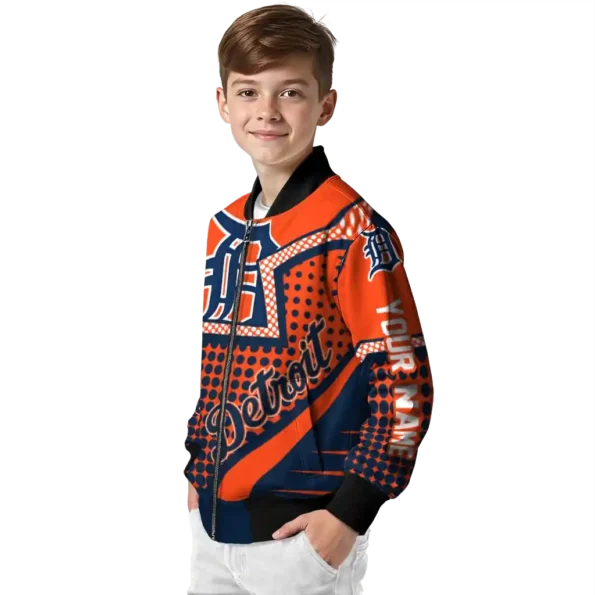 custom detroit tigers star burst navy bomber jacket trendy