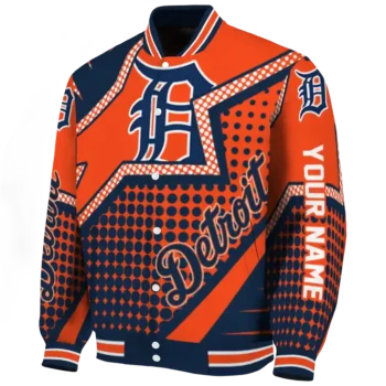 custom detroit tigers star burst navy varsity jacket best selling
