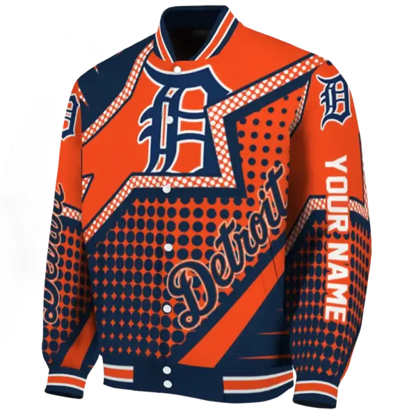 custom detroit tigers star burst navy varsity jacket best selling