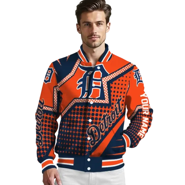 custom detroit tigers star burst navy varsity jacket high quality