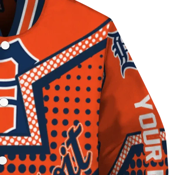 custom detroit tigers star burst navy varsity jacket premium grade