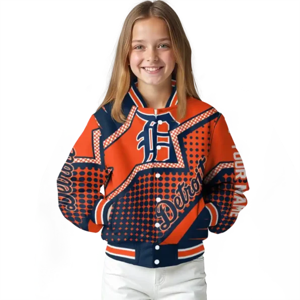 custom detroit tigers star burst navy varsity jacket top rated